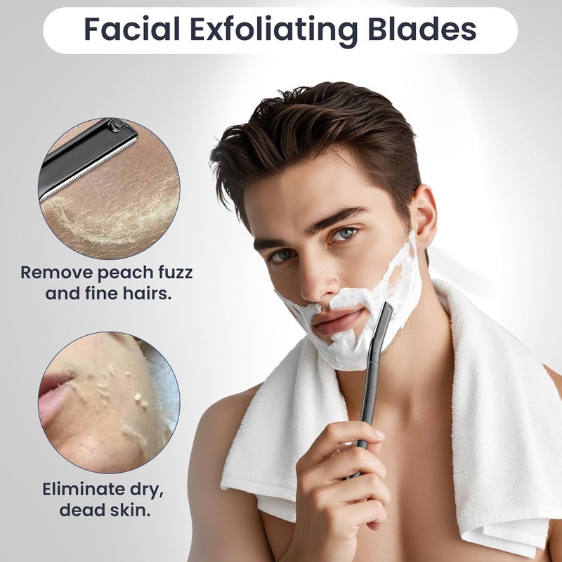 AIBRIT Dermaplaning Tool for Face, Dermaplane Razor for Peach Fuzz with Metal Grip, Professional Eyebrow Razor for Women, Facial Razor for Women Black (12 Replaceable Blades) - Image 4